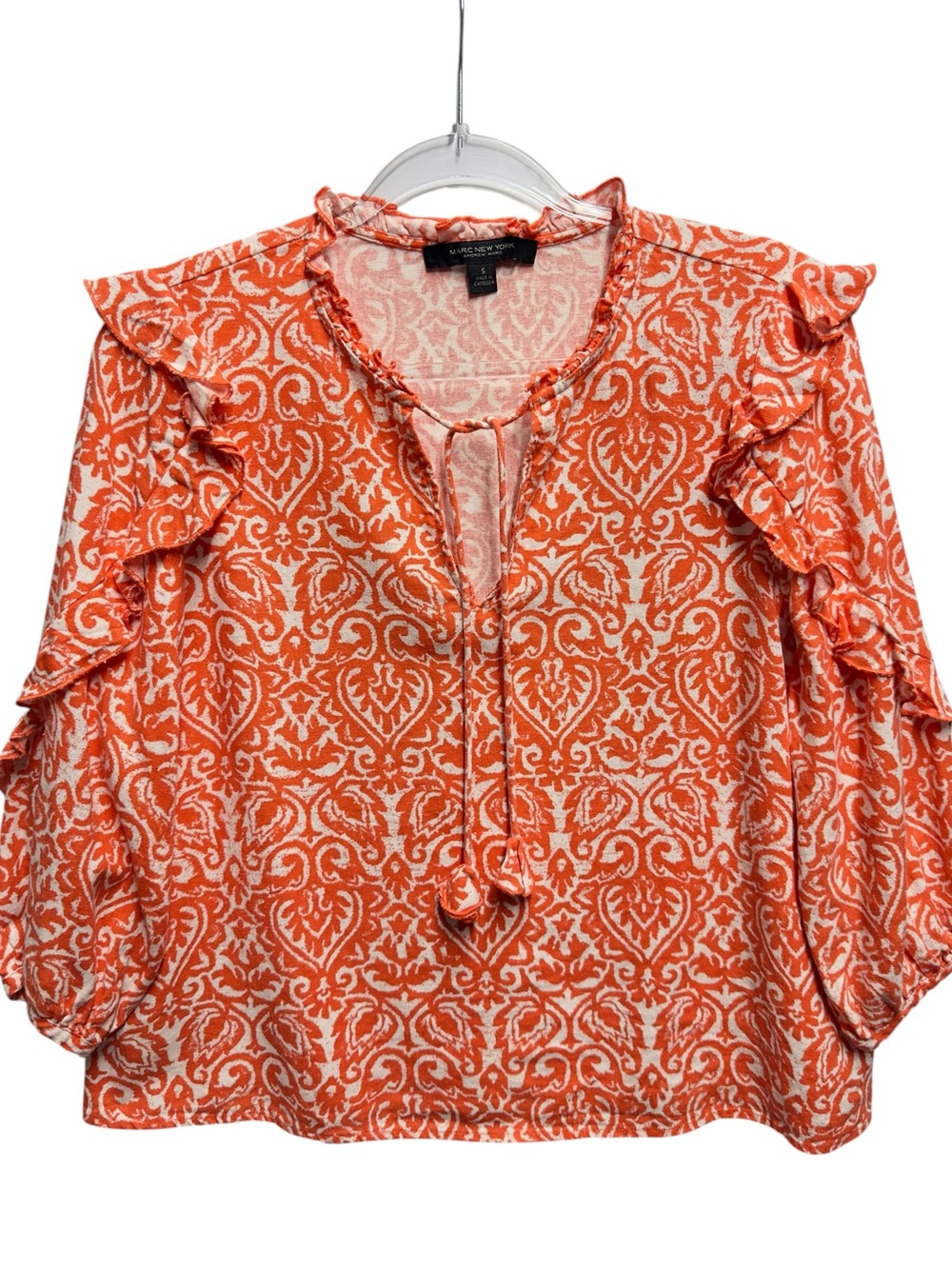 Linen Knit Twill Chambray Poplin Toile Vines Petal Paisley Ruffle Blouse Top